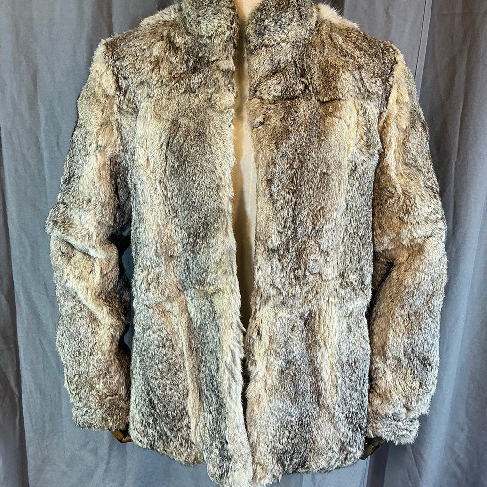 Rabbit Fur coat with Pink silk lining